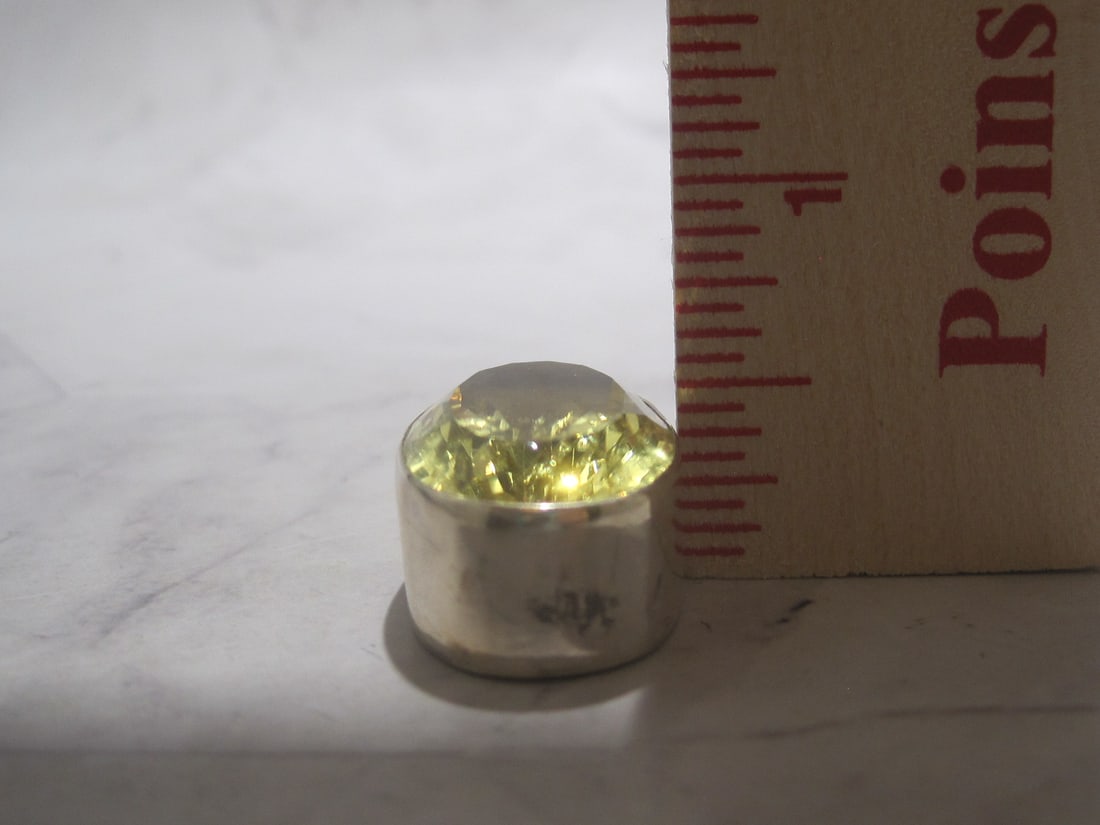 Sterling Silver Large Lemon Quartz Pendant - 4