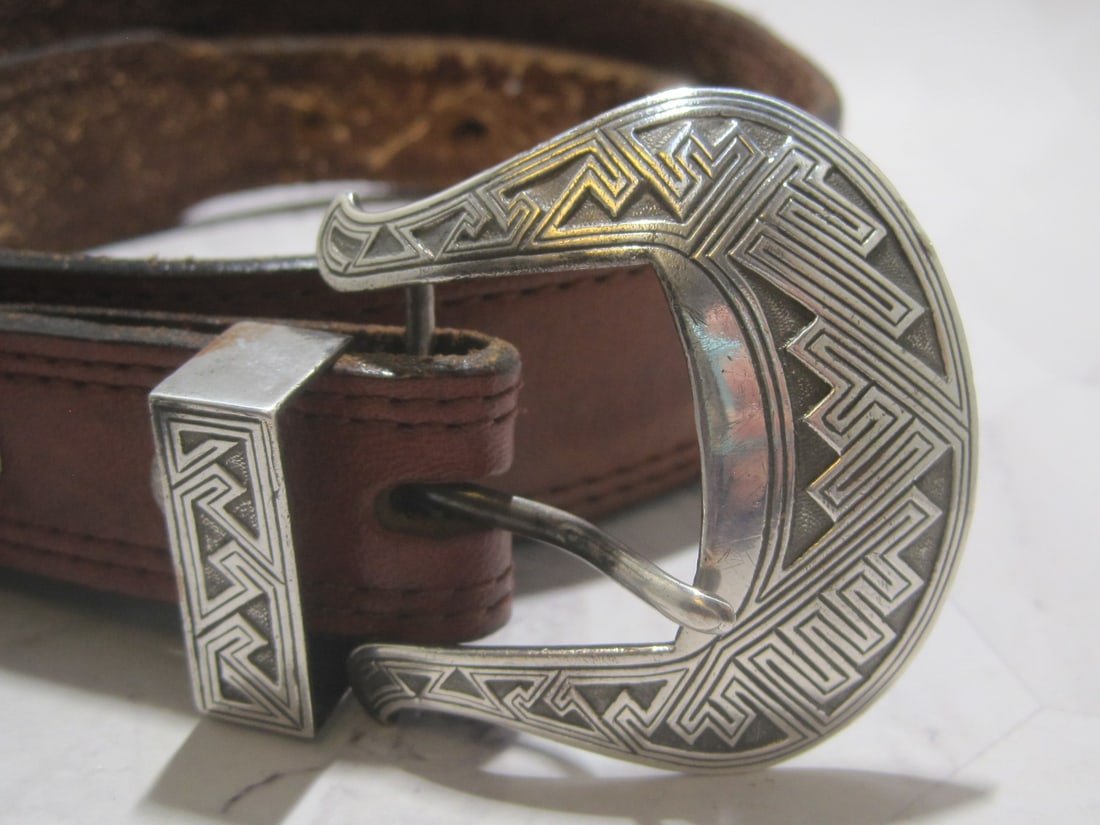 Sterling Silver Vintage Santa Fe Western Belt by Brighton - 2