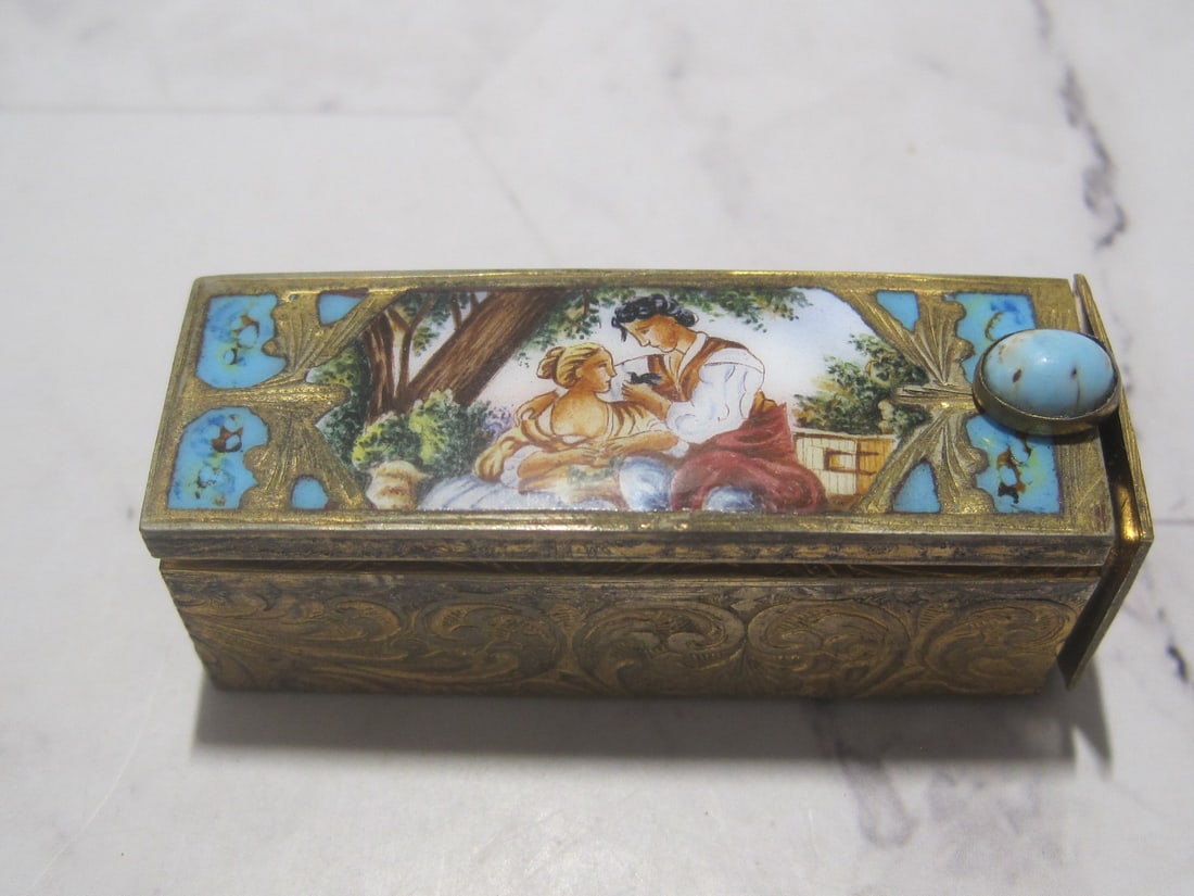Italian Enameled & Gilt Lipstick Holder (1 of 8)