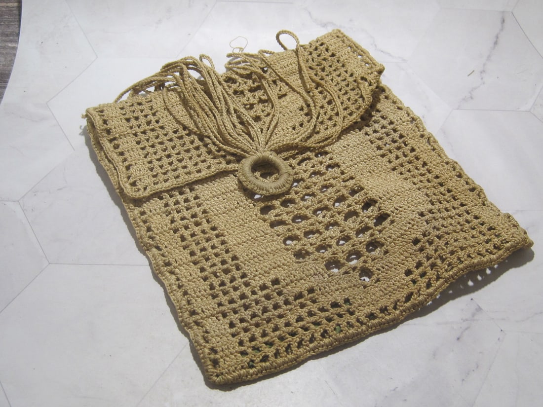Antique Hand Crocheted Evening Bag (1 of 5)