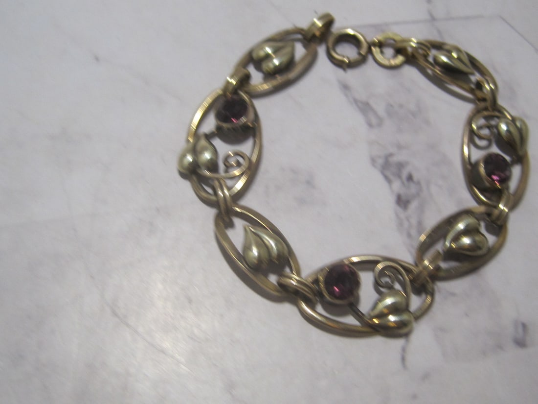 Vintage Gold on Silver Bracelet (1 of 5)