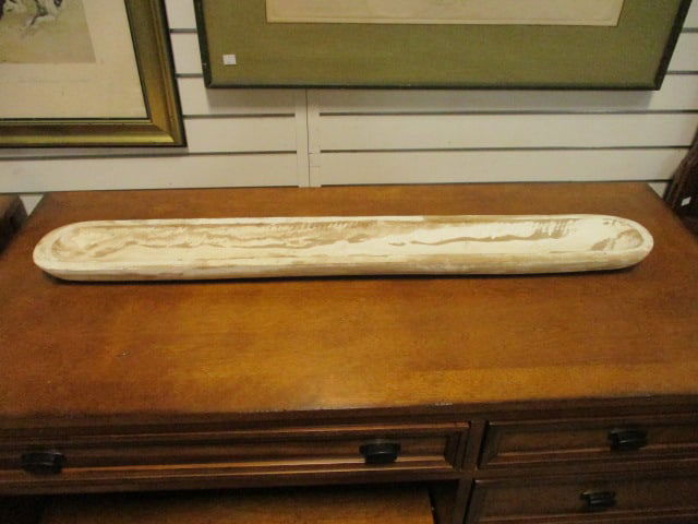 Painted White Rustic Hand Hewn Wood Trough (1 of 5)