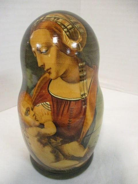 1996 5 Piece Holy Mother Russian Nesting Doll Set - 2