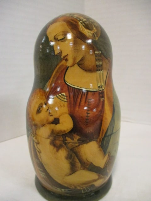 1996 5 Piece Holy Mother Russian Nesting Doll Set - 4