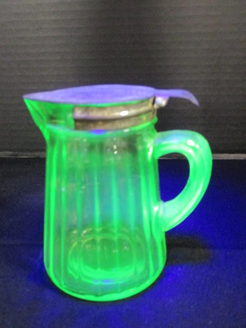 Green Uranium/Vaseline Glass Syrup Dispenser (1 of 12)
