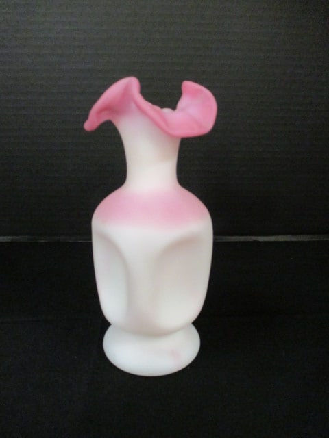 Fenton Pink Ombre Satin Glass Footed Vase (1 of 9)