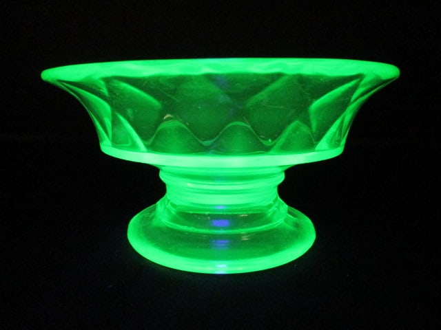 Green Uranium Glass Tidbit Dish (1 of 6)