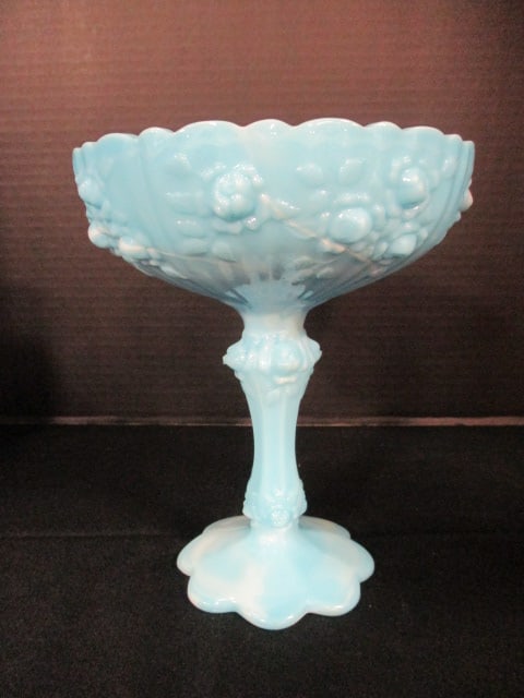 Fenton Blue Milk Glass Compote (1 of 11)