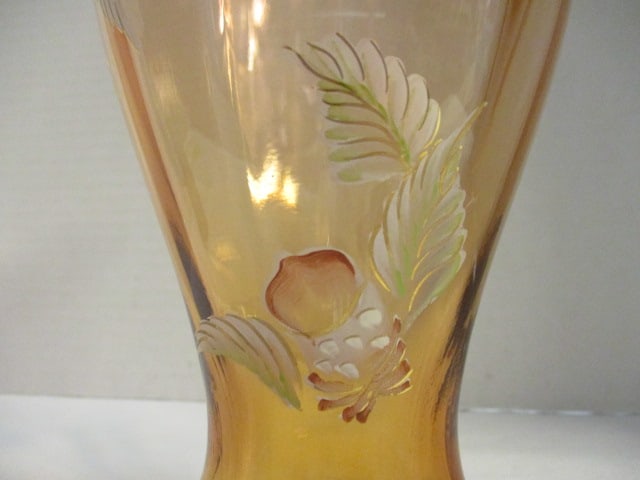Ltd. Ed. Fenton Signed Handpainted Amberina Vase - 5