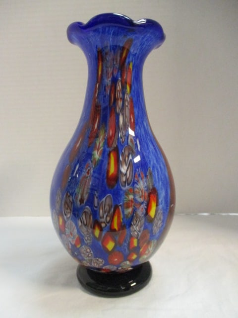 Murano Style Glassware Millefiori Cased Vase (1 of 10)