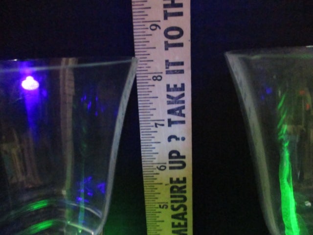 Pair of Green Depression Uranium/Vaseline Glass Wine Stems - 12