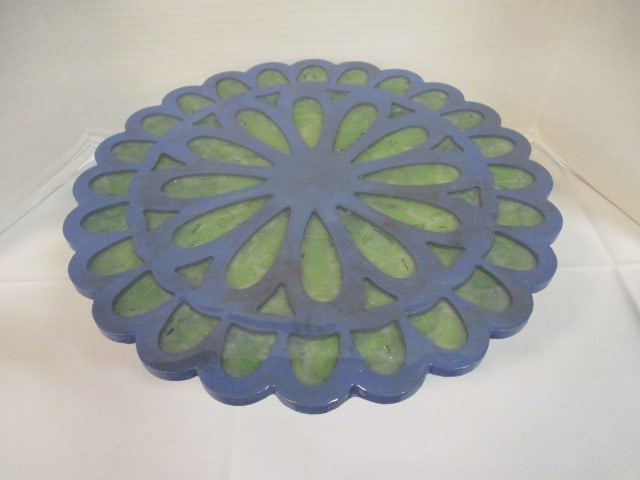 Whimsical Dessert/Cake Stand: 14"dia x 4 3/4"h 