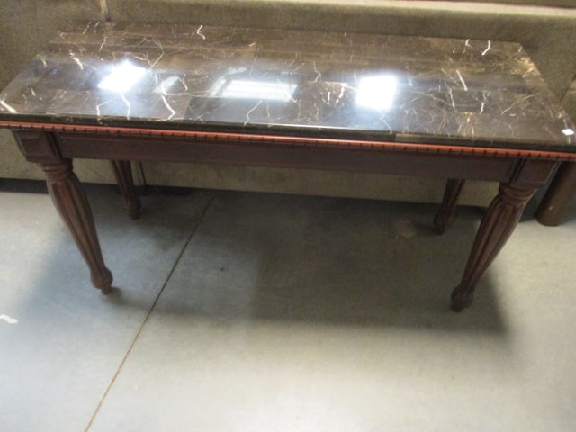 Haverty's Marble Veneer Top Sofa Console Table (1 of 7)