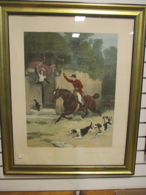 "The Huntsman Courtship" Hand Colored Lithograph (1 of 6)