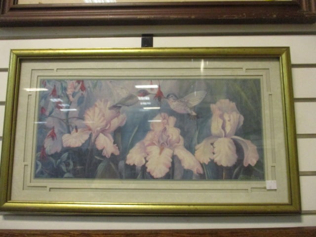 Framed and Matted Robbin Allen Hummingbird Print: 23 1/4" x 13 1/4" 