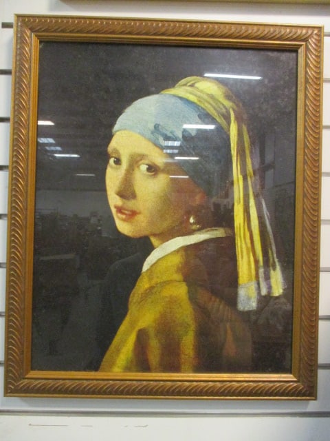 Framed Print of Vermeer's "Girl with Pearl a Earring" Painting (1 of 3)