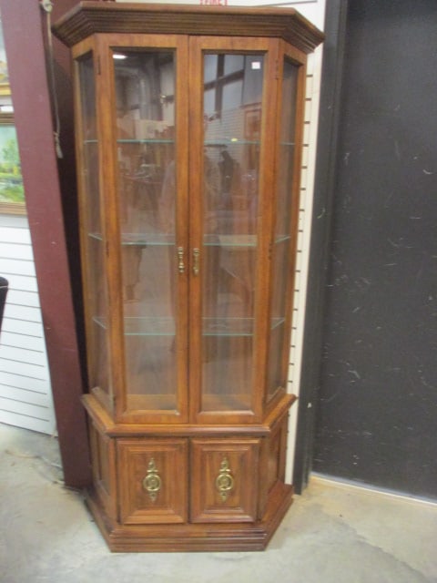 Traditional Illuminated Curio Cabinet (1 of 7)