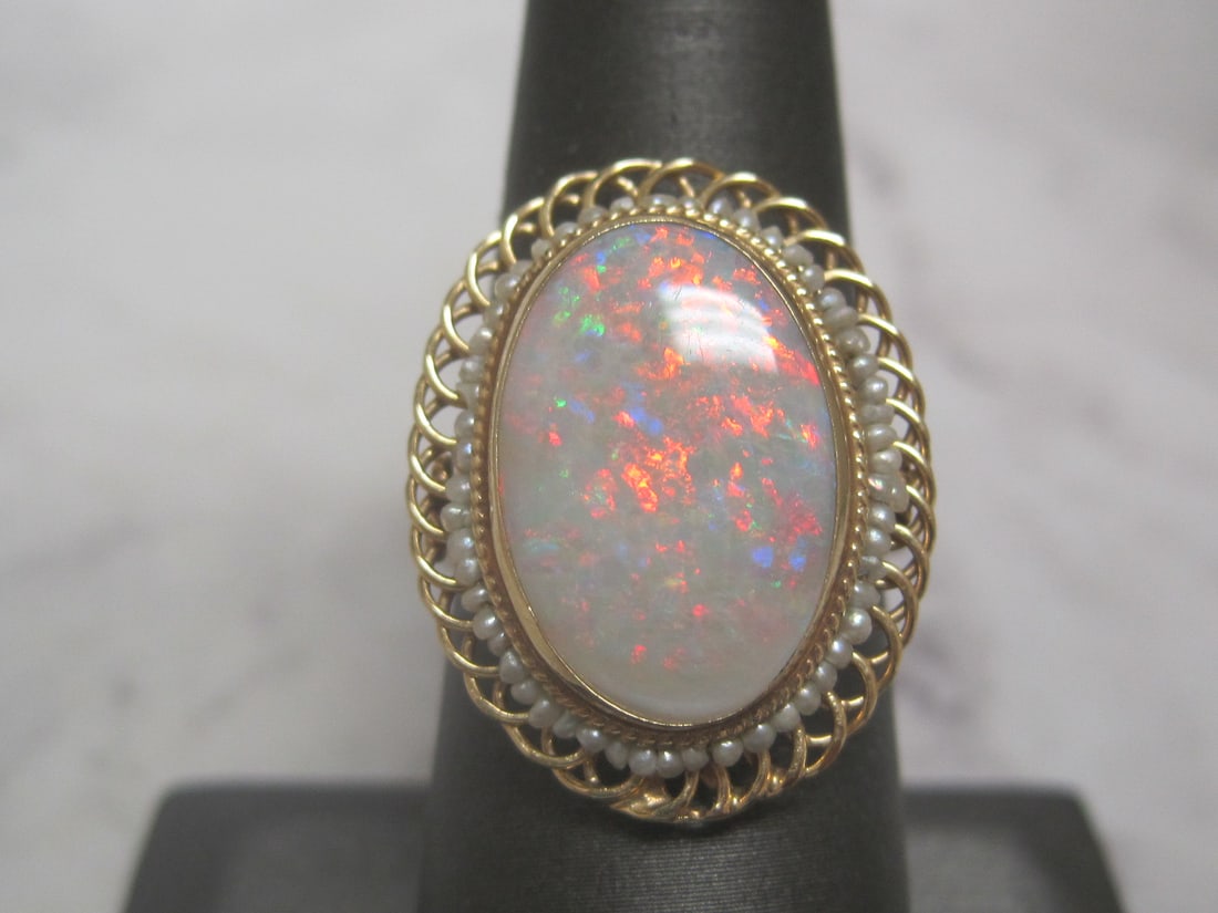 Antique 14k Gold Opal Ring (1 of 7)