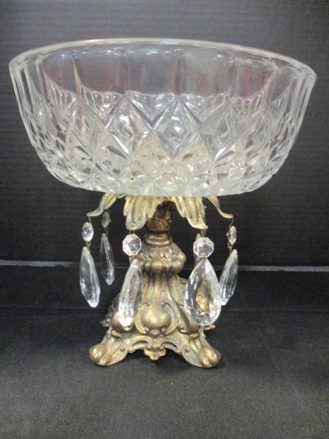 Hollywood Regency Style Crystal Centerpiece with Prisms (1 of 9)