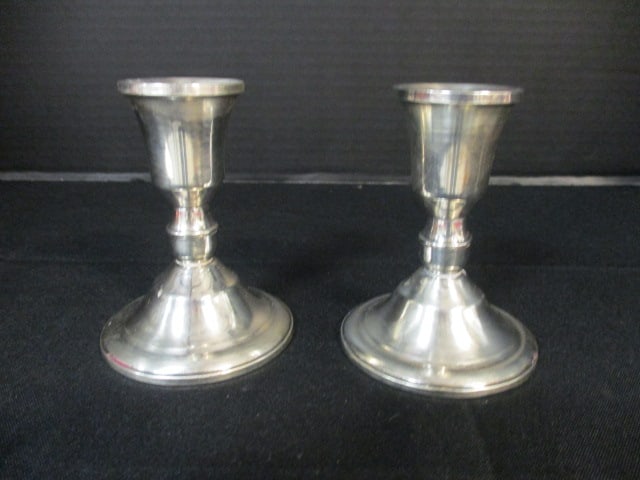 Pair of Duchin Weighted Sterling Candle Holders (1 of 7)