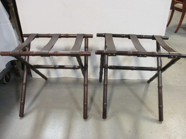Pair of Bamboo Look Luggage Stands (1 of 7)