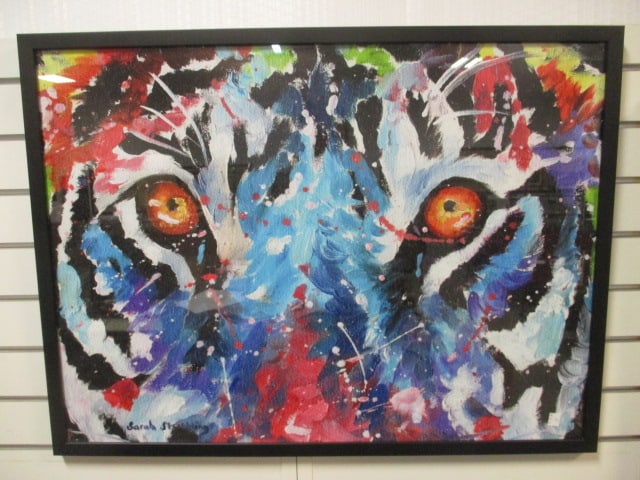 Print of Sarah Stribbling "Multicolor Tiger Eyes" Painting (1 of 5)