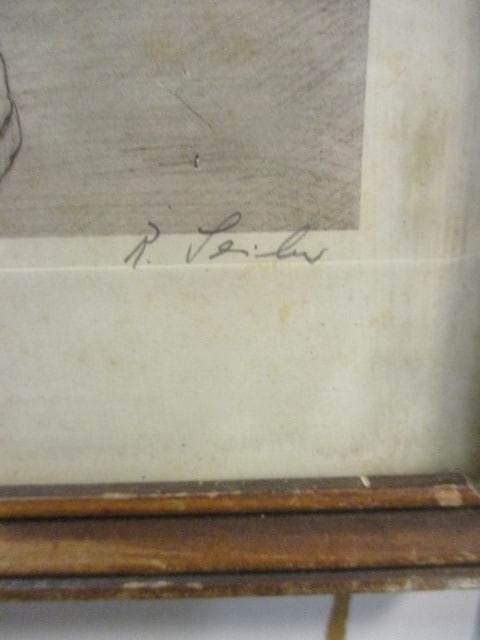 Pencil Signed "Korean Man" Pen and Ink Drawing - 5