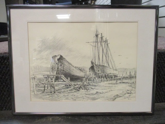 "The Hesper and Luther Little Schooner" Print of Pencil Drawing (1 of 8)