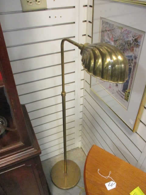 Brass Adjustable Height Shell Floor Lamp (1 of 6)