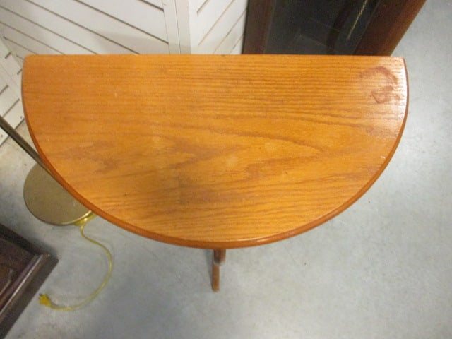 Oak Demi Lune Accent Table - 2