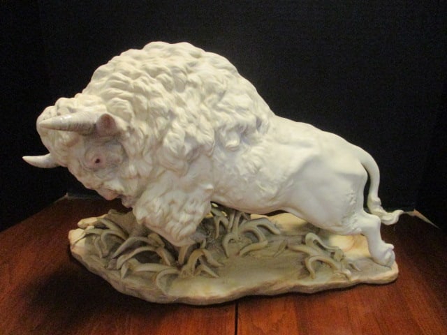 Rare Signed Cybis American White Buffalo Sculpture: 18" long, 11" tall, Signed on base Cybis #118, Excellent condition, Last Sculpture of this size was Sold at Auction for $850.00