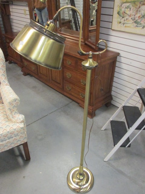 Antique Brass Finish Floor Lamp with Metal Shade (1 of 6)