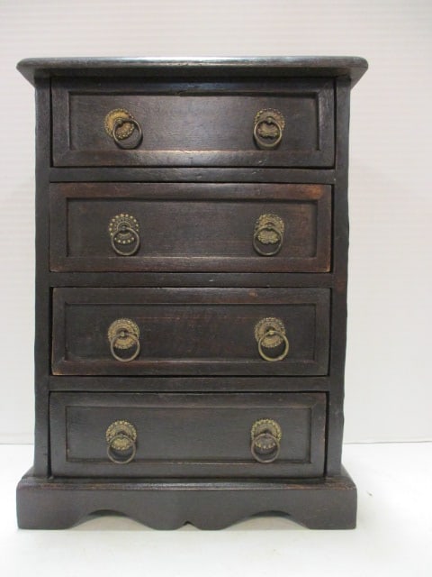 Vintage 4 Drawer Jewelry Box with Brass Embellishment (1 of 8)