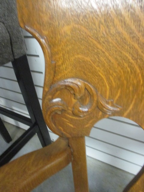 Antique Victorian Tiger Oak Rocking Chair - 2