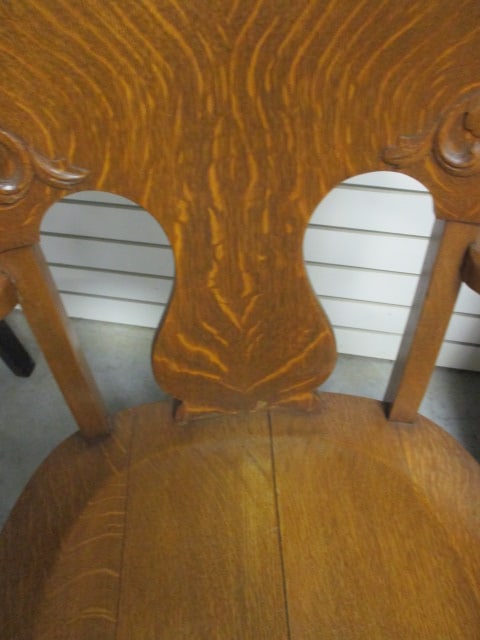Antique Victorian Tiger Oak Rocking Chair - 3