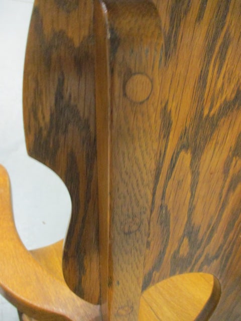 Antique Victorian Tiger Oak Rocking Chair - 6