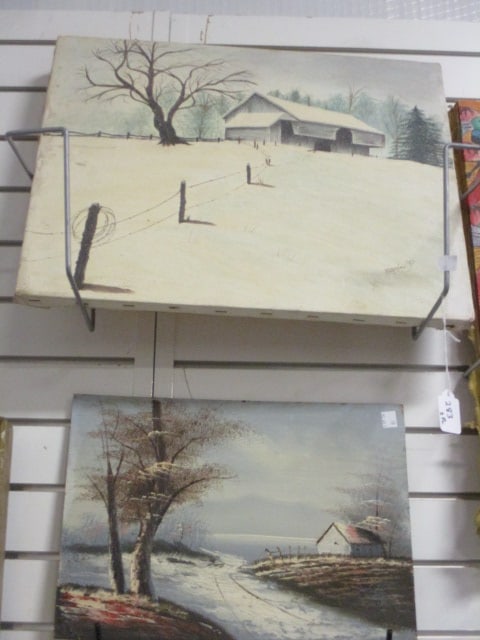 Two Unframed Original Winter Landscape Paintings (1 of 4)