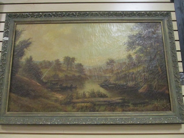 Antique Artist Signed Framed Landscape Painting (1 of 7)