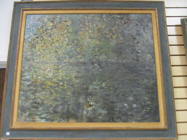 Vintage Kupfermann Signed Impressionist Palette Knife Painting: Framed 44" x 38", signed in lower left corner, Local Pickup Only