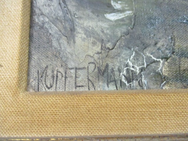 Vintage Kupfermann Signed Impressionist Palette Knife Painting - 4