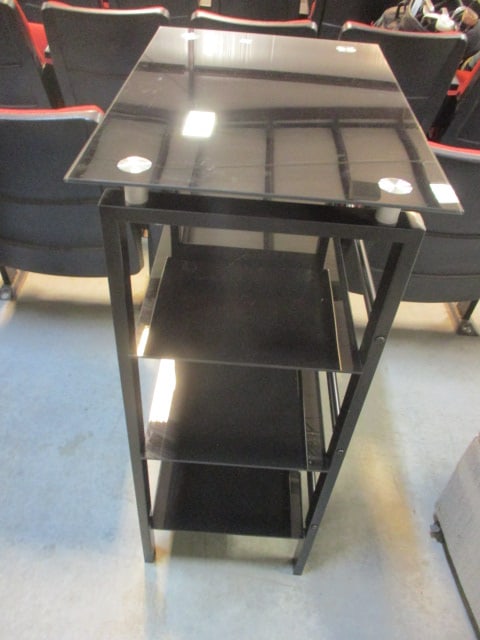 4 Tier Black Glass and Metal Frame Shelf Unit (1 of 5)