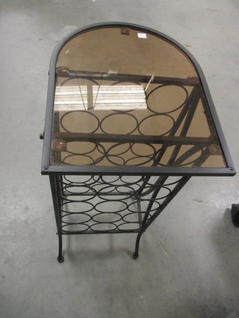 Black Metal Freestanding Wine Rack Accent Table (1 of 5)