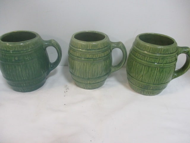 McCoy Green Barrel Mugs (Lot of 3) (1 of 4)