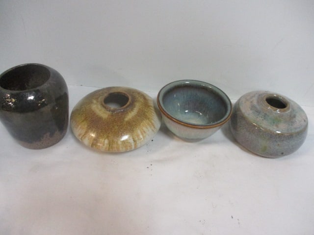 Stoneware Pottery Grouping Signed (Lot of 4) (1 of 10)
