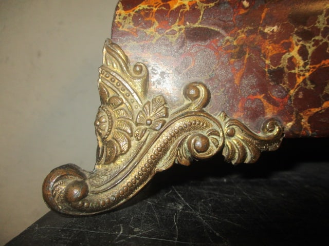 Seth Thomas Style Adamantine Mantle Clock w/Brass Accents - 2