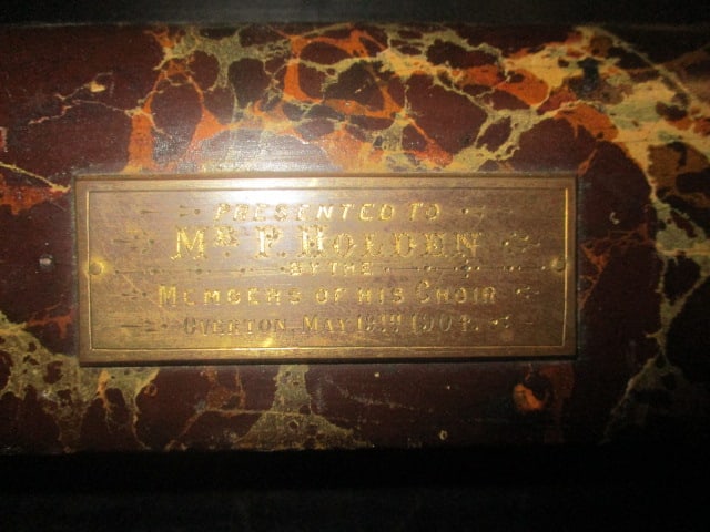 Seth Thomas Style Adamantine Mantle Clock w/Brass Accents - 3