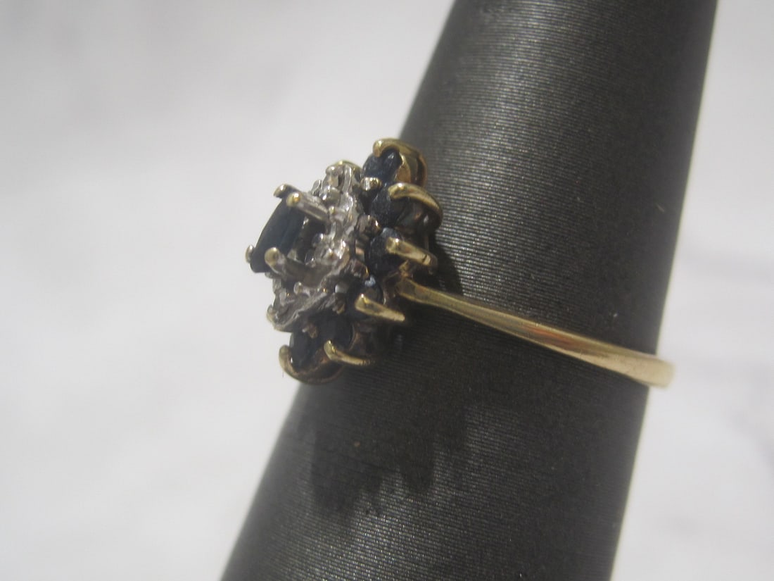 10k Gold Sapphire & Diamond Ring - 3