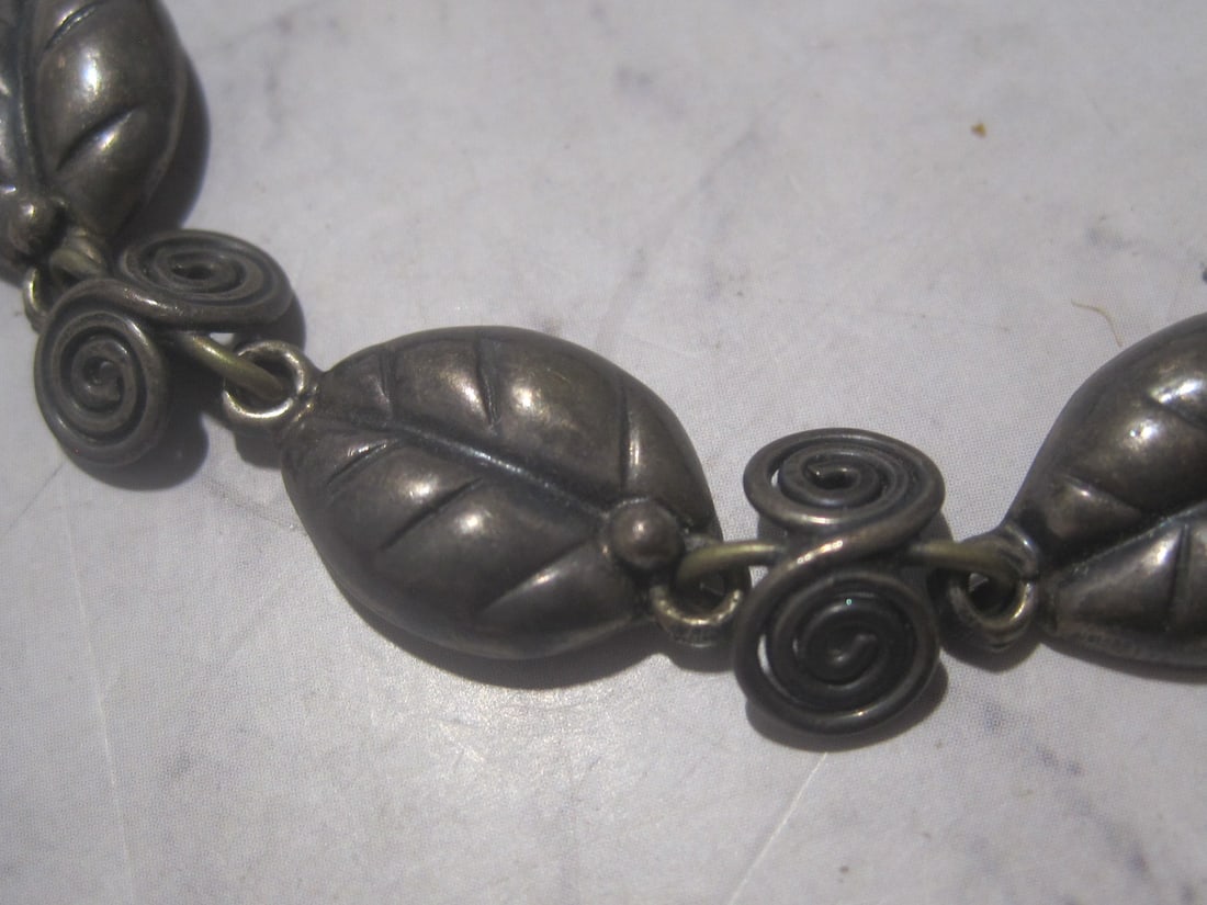 7" Sterling Silver Leaf Bracelet - 2