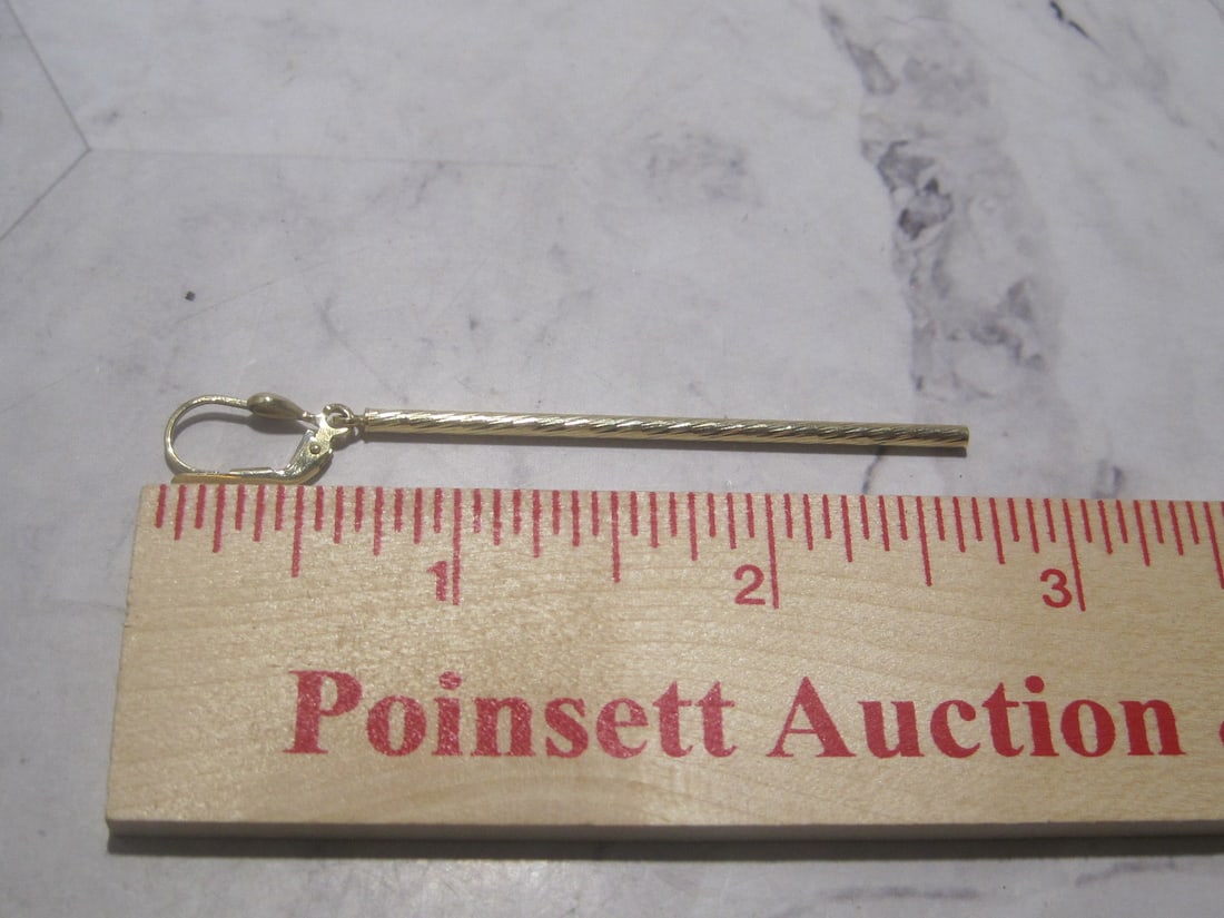 10k Gold Linear Drop Earrings - 3