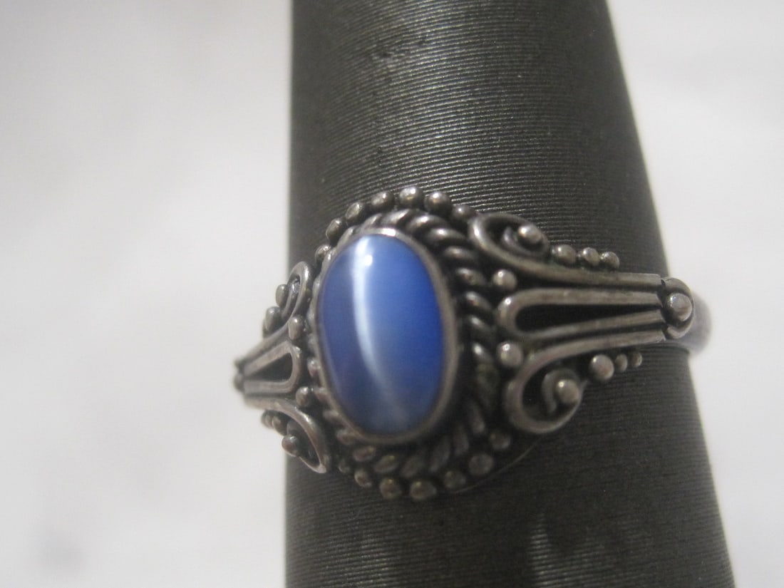 Sterling Silver Antique Star Sapphire Ring - 2